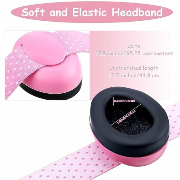 Noise Cancelling Ear Muffs for Babies - 0-3 Years - Pink - Image 4
