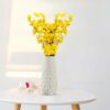 Artificial Flowers Bunch with White Ceramic Vase - Yellow Decor