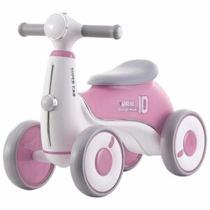 Toddler Balance Bike 1-3 Years - 4 Wheels, Pink Design