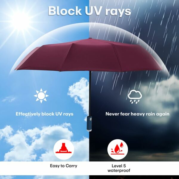 Compact Travel Umbrella - Windproof, UV Protection, Lightweight - Image 5