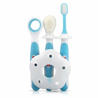 Baby Training Toothbrush Set with Anti-Choking Shield - 3 Pcs
