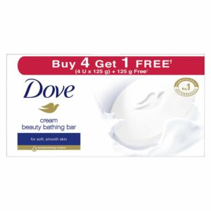 Dove Cream Beauty Bathing Bar Pack of 5 - 125g Each for 24 Hour Nourished Skin