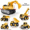 6in1 Construction Trucks Playset for Kids - Excavator, Bulldozer & More