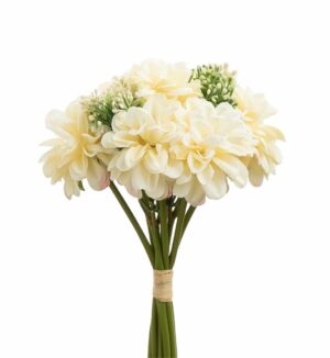 Artificial Dahlia Flower Bunch for Home & Event Decor - White