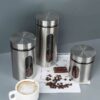 Stainless Steel Airtight Kitchen Canisters Set of 3 with Window