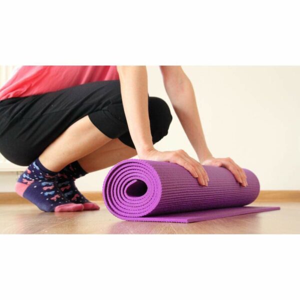 Eco-Friendly Non-Slip Yoga Mat for Home Workout - 4mm, Purple - Image 3