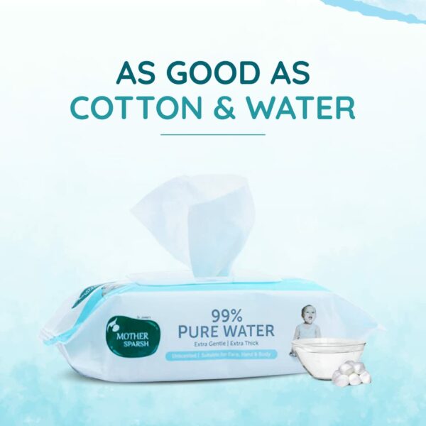 99% Pure Water Baby Wipes - Unscented, Thick, 72 pcs/pack - Super Saver Pack of 2 - Image 5