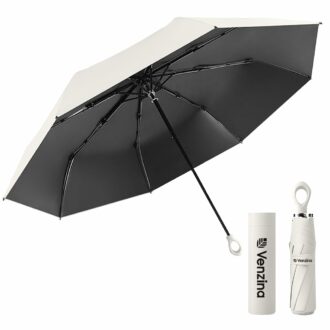 Lightweight UPF 50+ Travel Umbrella with Rubberized Handle
