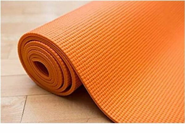 Durable Anti-Slip Yoga Mat for Home Workout - 4mm, Orange - Image 6