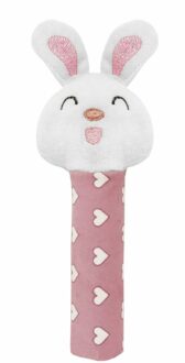Bunny Face Rattle Soft Toy for Babies - Interactive Sounds, Pink