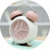 Vintage Twin Bell Alarm Clock with Night LED Display - Pink