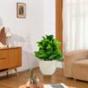 Lifelike Cotton White Pot Artificial Flower Plant for Home Decor