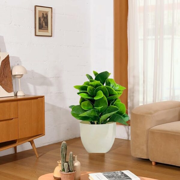 Lifelike Cotton White Pot Artificial Flower Plant for Home Decor - Image 4