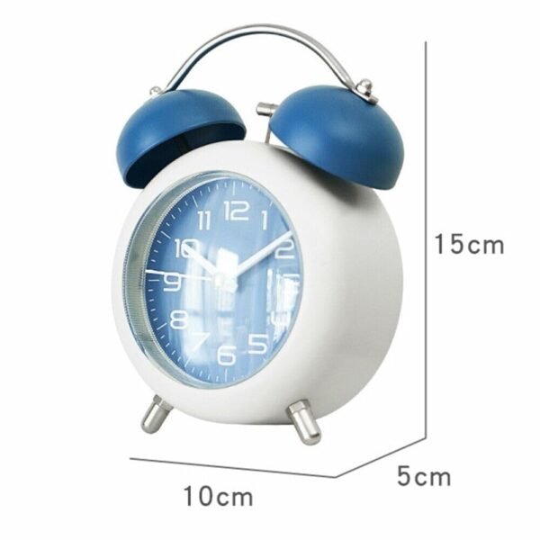 Vintage Twin Bell Alarm Clock with Night LED Display - Pink - Image 3