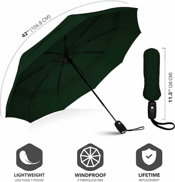 Compact 3-Fold Umbrella for Men & Women - Auto Open/Close, UV Coated - Image 2