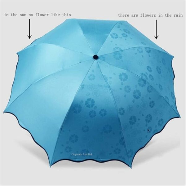 3-Fold Magic Umbrella with UV Protection and Floral Design - Image 3