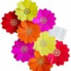 Bright Mixed Flower Cutouts - 8 Vibrant Decorations for Parties