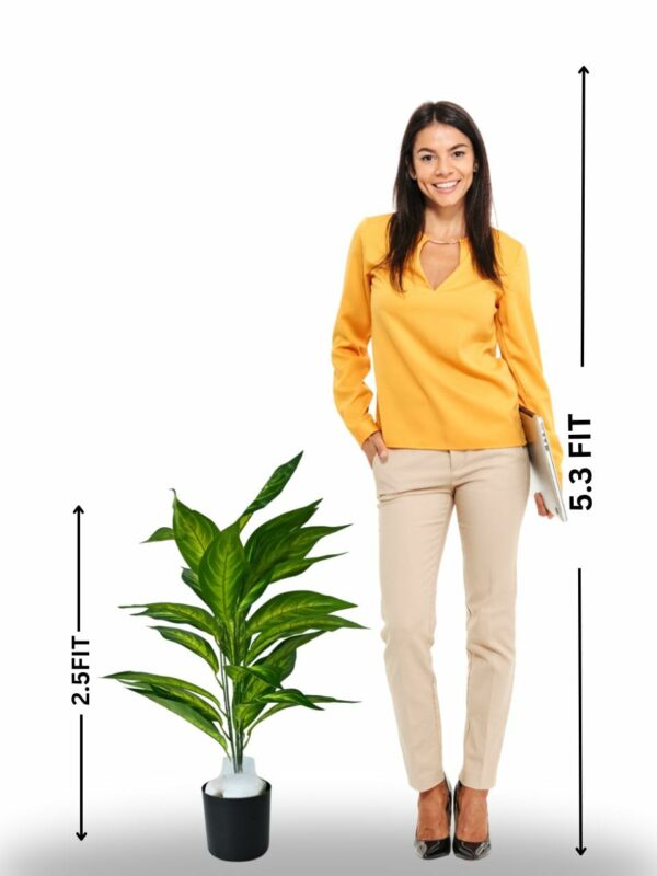 Multicolor Artificial Monstera Plant - 30" Tall with Pot - Image 4