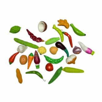 24-Piece Terracotta Miniature Vegetables & Fruits Set for Home Decor