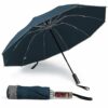 Compact Travel Umbrella with Reflective Strip & Windproof Design