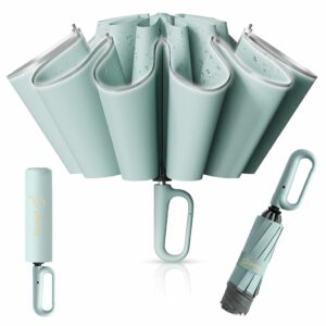 Large 50'' Windproof Travel Umbrella with Reflective Strap