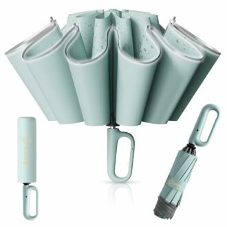 Large 50'' Windproof Travel Umbrella with Reflective Strap
