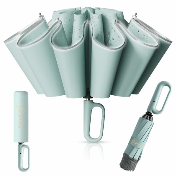 Large 50'' Windproof Travel Umbrella with Reflective Strap
