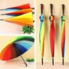 Rainbow Umbrella - 16 Ribs, Windproof, Auto Open, Large Size
