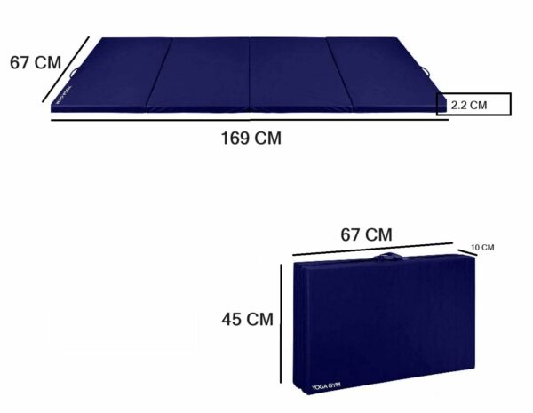 Foldable High-Density Foam Gymnastics & Yoga Mat, 22mm Thick - Image 3