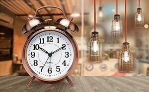 Retro Twin Bell Alarm Clock with Night Backlight ? Loud Alarm for Heavy Sleepers