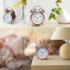 Vintage Twin Bell Analog Alarm Clock with LED Light - Extra Loud