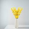 Artificial Flowers Bunch with White Ceramic Vase - Yellow Decor