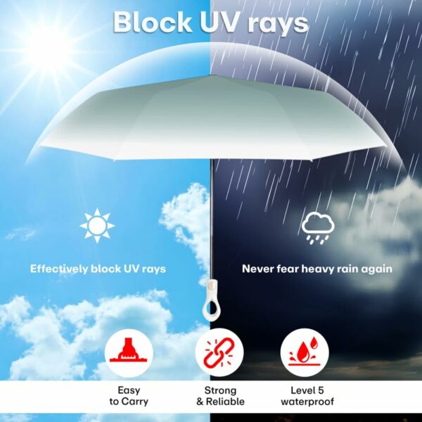 Compact Mini Folding Umbrella with UV Protection for All Weather - Image 6