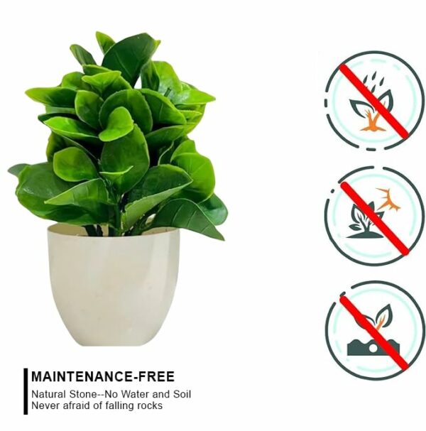 Lifelike Cotton White Pot Artificial Flower Plant for Home Decor - Image 2
