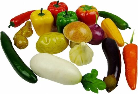 Set of 17 Artificial Vegetables for Photography and Decor