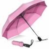 Compact 3-Fold Travel Umbrella with Auto Open/Close - UV Coated, Windproof, Family Friendly