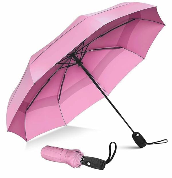 Compact 3-Fold Travel Umbrella with Auto Open/Close - UV Coated, Windproof, Family Friendly - Image 6