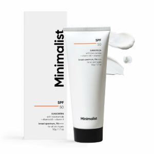 Minimalist Sunscreen SPF 50 PA++++ | Lightweight Cream with Multi-Vitamins | No White Cast | 50g