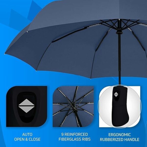 Automatic Open Travel Umbrella - Windproof, Large Canopy - Image 4
