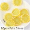 20Pcs Artificial Lemon Lime Slices for Home Decor & Crafts