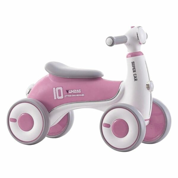 Toddler Balance Bike 1-3 Years - 4 Wheels, Pink Design - Image 5
