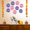 Pastel 5" Paper Flower Cutouts for Festive Decorations - 4 Pieces
