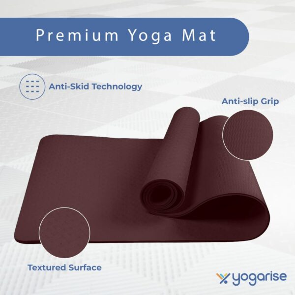 6mm Anti-Skid Yoga Mat with Carry Bag & Strap - Eco-Friendly & Water-Resistant - Image 4