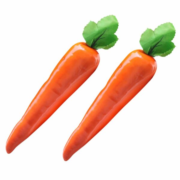 Glossy Artificial Carrot Decoration - Pack of 2 for Home & Office - Image 6