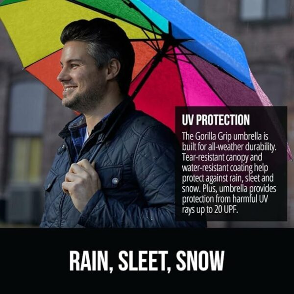 Windproof Automatic Travel Umbrella - Large 42 Inch Canopy - Image 4