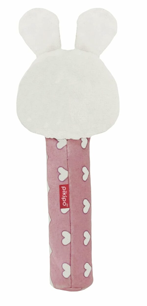 Bunny Face Rattle Soft Toy for Babies - Interactive Sounds, Pink - Image 4