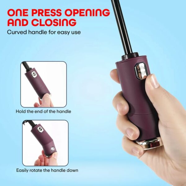 Compact Travel Umbrella - Windproof, UV Protection, Lightweight - Image 4