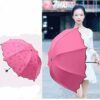 3-Fold Magic Umbrella with UV Protection & Floral Design