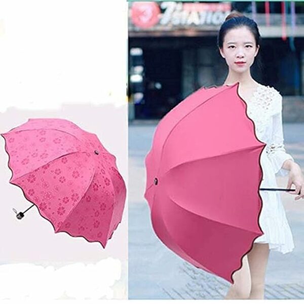 3-Fold Magic Umbrella with UV Protection & Floral Design - Image 4