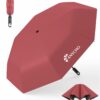 Compact 3-Fold Travel Umbrella with Carabiner Handle for UV Protection & Rain